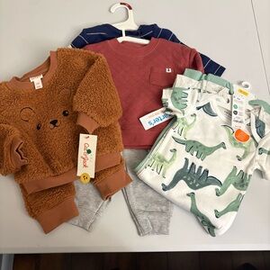 Baby Boy Clothing NWT Size 6 to 12 Months Bundle Matching Outfits Onesies Set